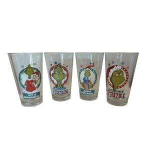 Vandor Set of 4 Dr. Seuss Grinch Stole Christmas Drinking Holiday Glasses 16 Oz